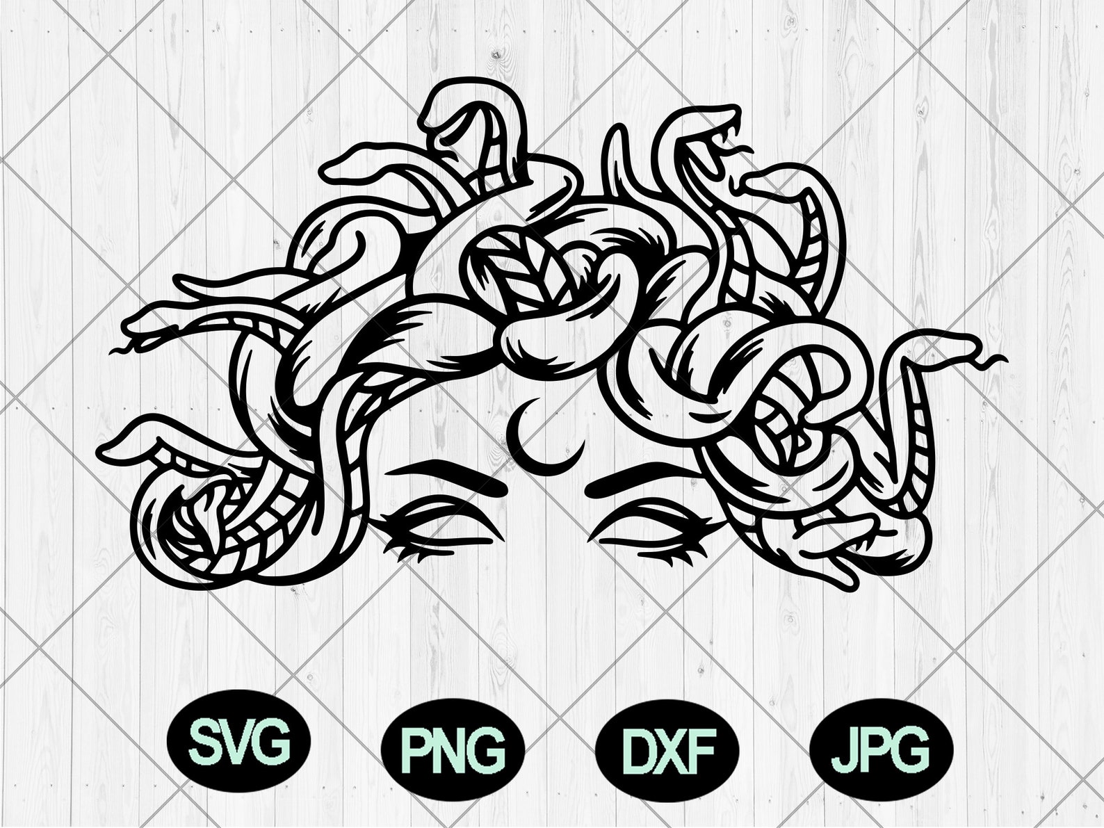 Medusa Kopf svg Frau Schlangenkopf svg dxf png jpg Etsy Schweiz