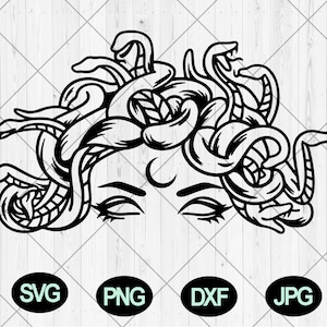 Medusa head svg, Woman snake head svg, dxf, png, jpg, Gorgona svg, Snake face svg, Medusa gorgon svg, Greek god svg, Instant Download