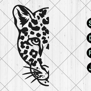leopard gezicht svg, Leopard hoofd svg, dxf, png, jpg, Leopard half gezicht svg, Leopard oog svg, Cheetah svg, Tiger gezicht svg, Instant Download