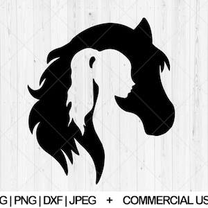 Girl with horse svg, Woman and horse svg, Horse lover svg, Farmhouse horse svg, Girl love horse svg, Horse and girl head svg,Instant Dowload