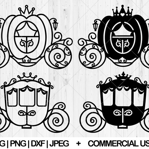 Princess carriage svg. Pumpkin carriage svg, dxf, png, jpg, Horse carriage svg, Fairy tale svg, Princess birthday theme svg,Instant Download