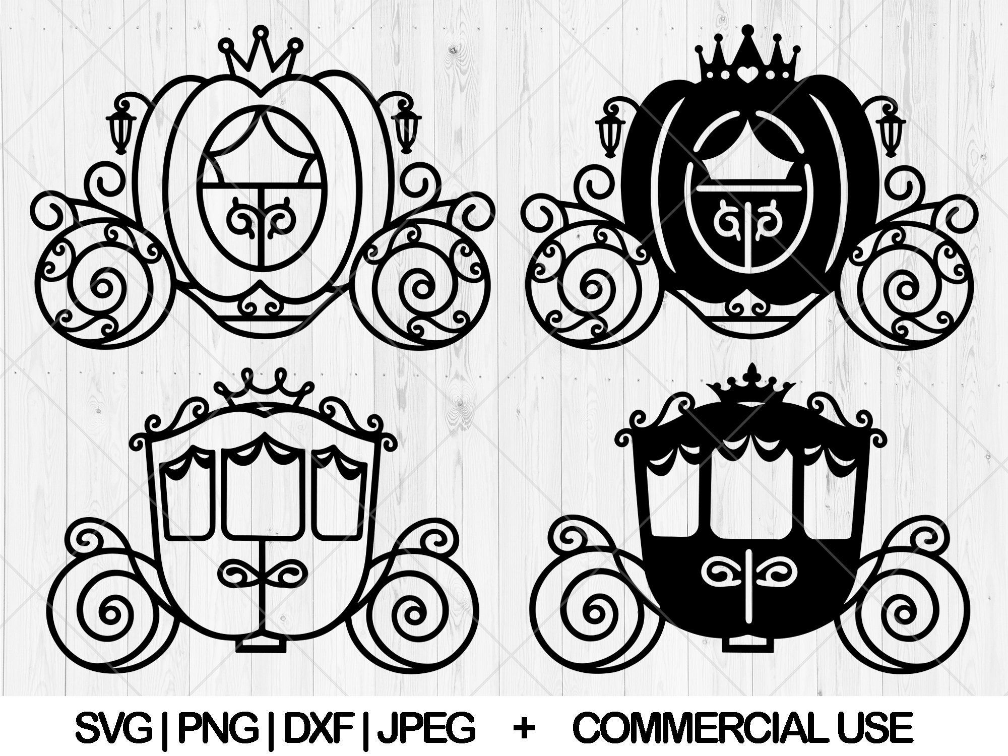 Princess carriage svg. Pumpkin carriage svg, dxf, png, jpg, Horse carriage svg, Fairy tale svg, Princess birthday theme svg,Instant Download