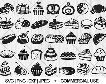Bakery dessert svg bundle, Cupcake svg, png, dxf, jpg, Cute cake svg, Donut svg, Pastry svg, Baking svg, Pie svg, Baker svg,Instant Download