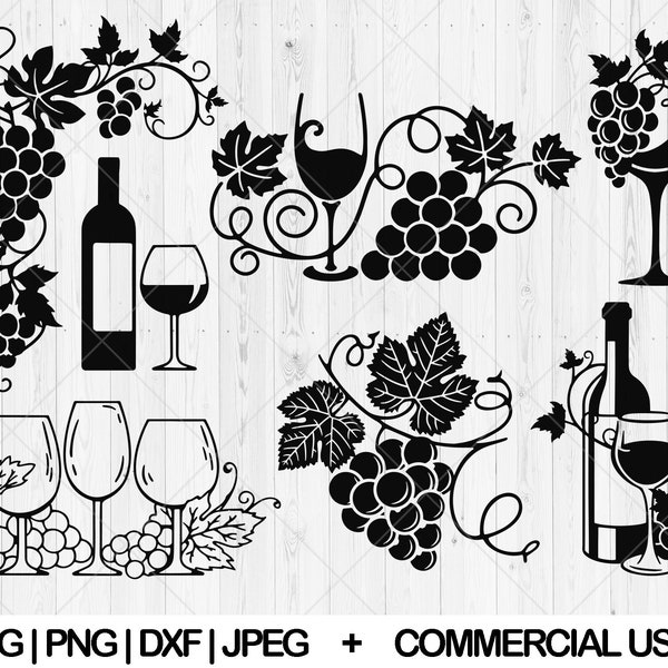 Wine svg bundle, Grape vine svg, dxf, png, jpg, Wine Bottle and Glass svg, Grapevine svg, Drinking wine svg, Wine lover svg,Instant Download