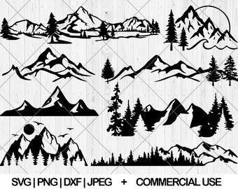 Mountain scene svg, Mountain svg bundle, Mountain forest svg, Mountain scenery svg, Mountains svg, Mountain nature svg, Instant Download