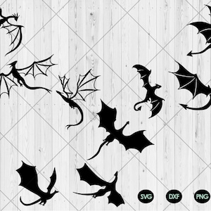 Flying dragons svg bundle, Dragon svg, png, dxf, jpg, Little dragons flying svg, Cute dragon flying svg, Baby dragon svg, Instant Download