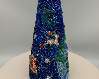 Santa's Sleigh Ride Rhinestone Holiday Decor