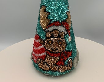 Sale! Sale! Sale! Tabletop Mosaic Rhinestone Christmas Petite 9" Holiday Decor