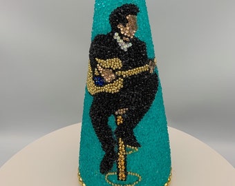 Tribute to Johnny Cash, the Man In Black, Rhinestone Holiday Decor