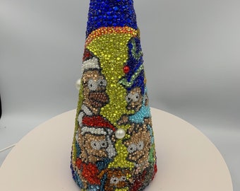 Merry Simpson! Hand-Crafted Rhinestone Christmas Tree Holiday Decor