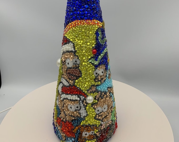 Merry Simpson! Hand-Crafted Rhinestone Christmas Tree Holiday Decor