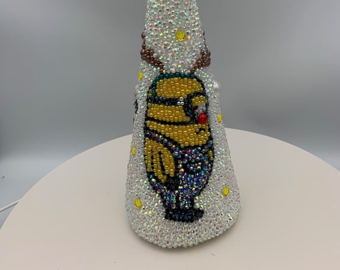 Minions Christmas Tree: Santa & Reindeer, Rhinestone Holiday Decor