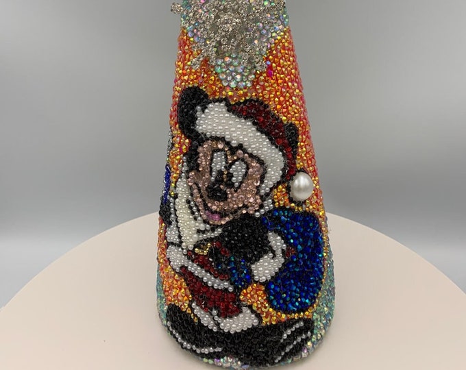 Mickey Mouse, Christmas Mickey, Rhinestone, Tabletop Tree, Christmas Ornament
