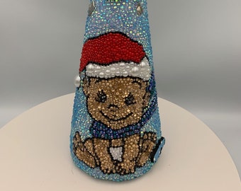 Santa Baby Rhinestone Tabletop Christmas Tree