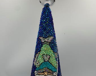 SALE! Santa's Gone Fishing!  Rhinestone Tabletop Custom Christmas Tree
