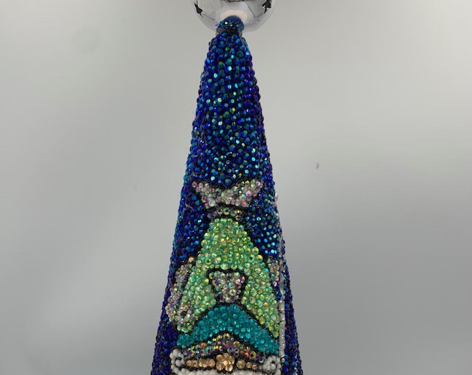 SALE! Santa's Gone Fishing!  Rhinestone Tabletop Custom Christmas Tree