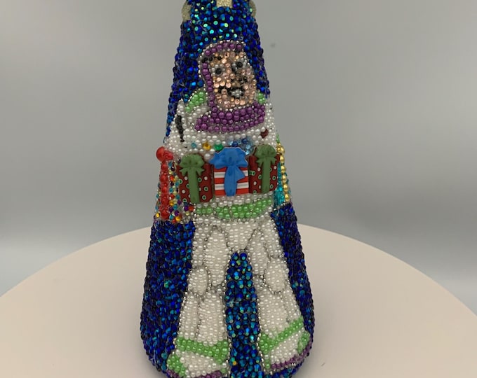 Buzz Lightyear Christmas Tree, Mosaic Rhinestone Decor (9 inch)