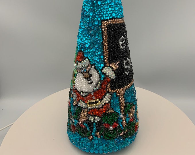 SALE! Teacher Gift Santa Teaching Elf School Rhinestone Holiday Tabletop Decor
