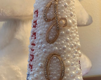 Hand-Crafted Rhinestone Christmas Tree, Holiday Decor