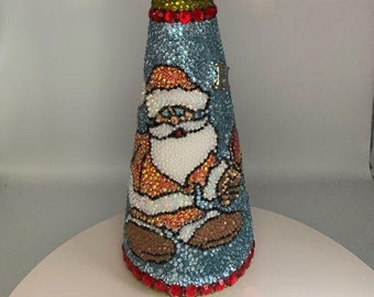 Sale! Sale! Sale! Rhinestone Pickleball Playing Santa Tabletop Tree Ornament