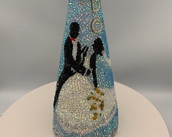 Bride and Groom Rhinestone Christmas Tree Decor