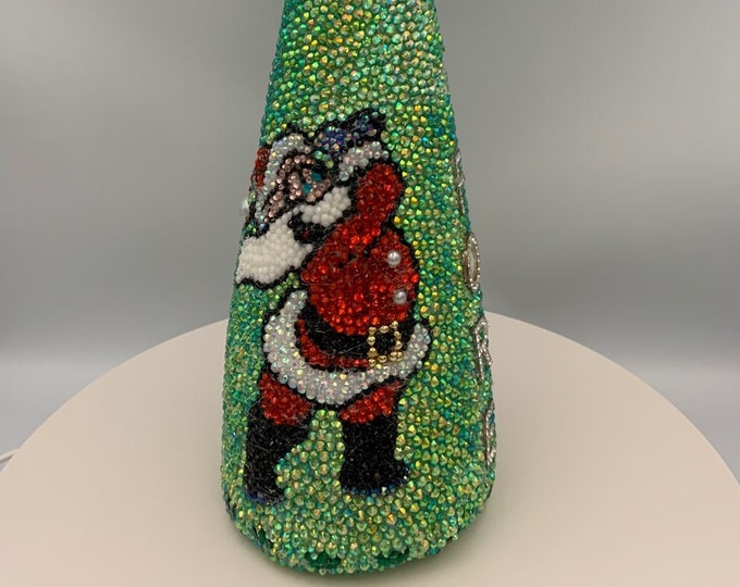 Sale! Sale! Sale! FORE!  Golfing Santa Rhinestone Holiday Tabletop Decor