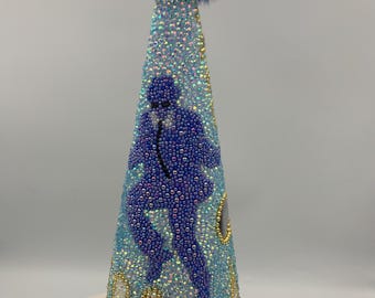 Tribute to Blues Brothers Jake and Elwood Rhinestone 14" Table Top Christmas Tree Decoration