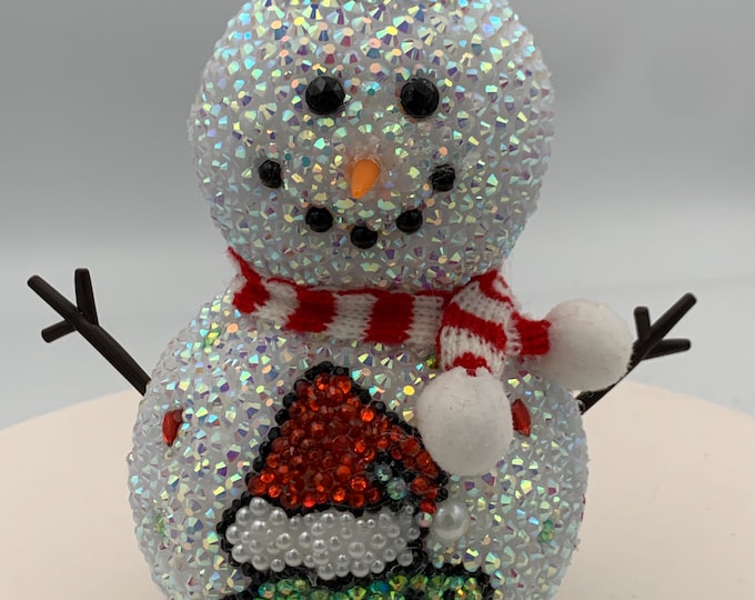 NEW! 6" Tall Tabletop Rhinestone Snowman featuring Grinch