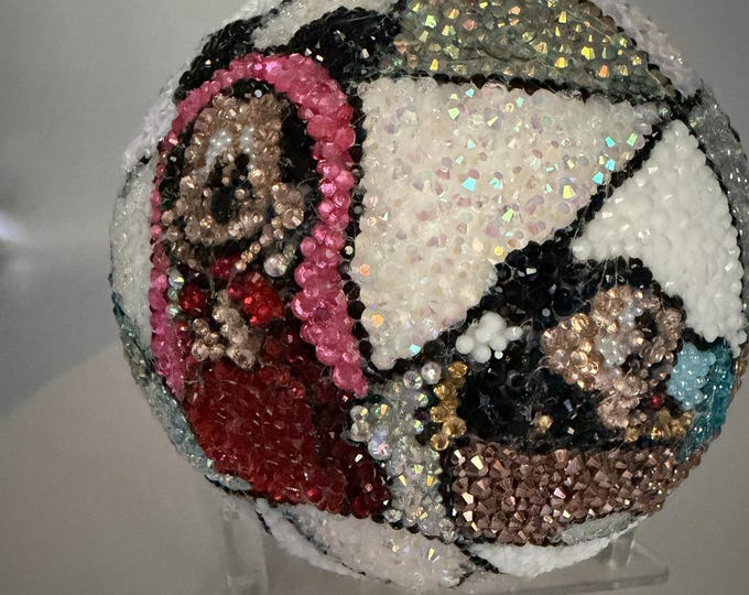 LARGE 5" Mickey Nativity Themed Rhinestone Christmas Ornament Ball
