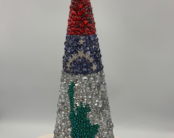 Lady Liberty NYC Rhinestone Tabletop 14" Tree Decoration