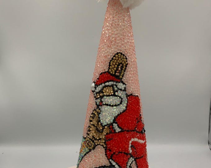 Sale! Sale! Sale! Baseball Playing Santa Rhinestone Christmas Tabletop Tree Ornament
