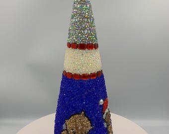 Kewpie Christmas Babies Rhinestone Tabletop Tree