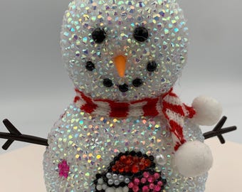 NEW! 6" Tall Tabletop Rhinestone Snowman Featuring Hello Kitty