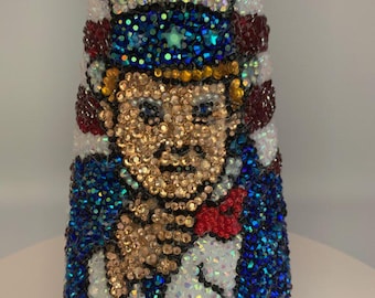 Uncle Trump Patriotic MAGA Rhinestone Christmas Tree Tabletop Ornament