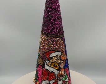 Rhinestone Tabletop Tree Tribute to TV Flintstones
