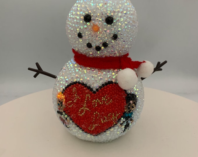 I Love Lucy Rhinestone Tabletop Snowman