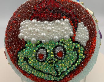 Stink Stank Stunk!  Grinch 5" Rhinestone Christmas Ornament Ball