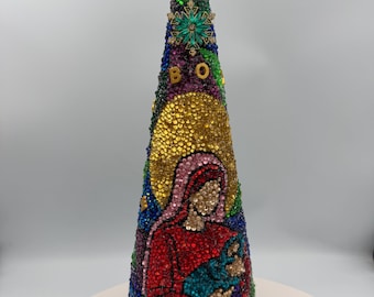 Mary's Boy Child Nativity Rhinestone Christmas Tabletop Tree Decor