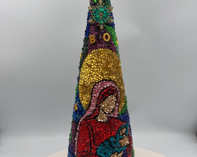 Mary's Boy Child Nativity Rhinestone Christmas Tabletop Tree Decor
