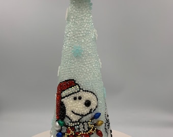 Snoop Dog Snowman at Christmas Tabletop Rhinestone Tree