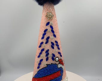 Buffalo Bills Football - Custom Rhinestone Christmas Tabletop Tree
