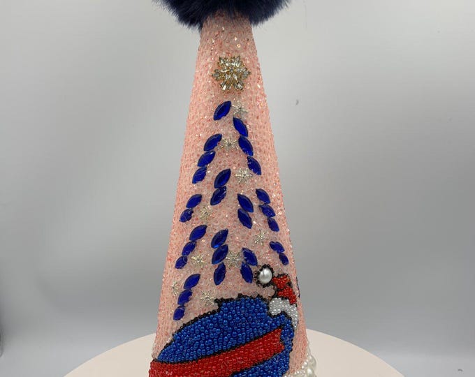 Buffalo Bills Football - Custom Rhinestone Christmas Tabletop Tree