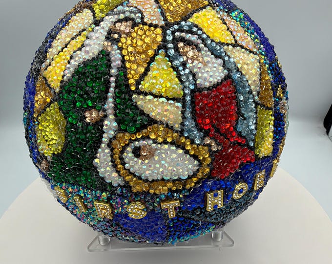 GIANT XLARGE 10" Gorgeous Nativity Rhinestone Ornament Ball