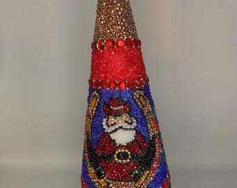 Rhinestone Cowboy Santa Tabletop Christmas Tree