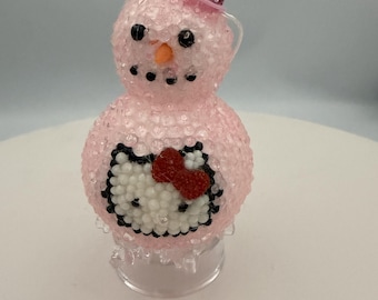 NEW" 4" KItty Rhinestone Pink Ornament
