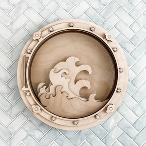 Laser Cut Porthole Scene SVG File
