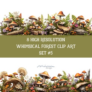 8 Fairy Tale Forest Vektorgrafiken: High-Res, kommerzielle Nutzung, rühren Sie Ihre Fantasie - Set 5