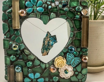 Mosaic frame,Heart frame,Mosaic,Love,Heart decor,Heart gift,Bead art,beaded art,mixed media,assemblage,Love frame,mosaic art,mosaic gift