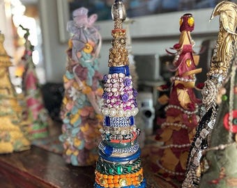 Christmas tree, mixed media art