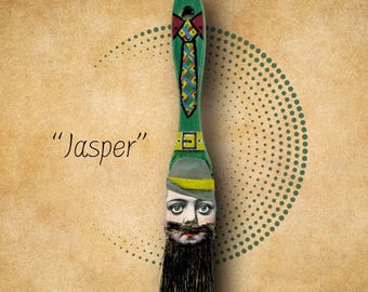 Whimsical Gentleman Paint Brush Art: Funky Man Wall Decor